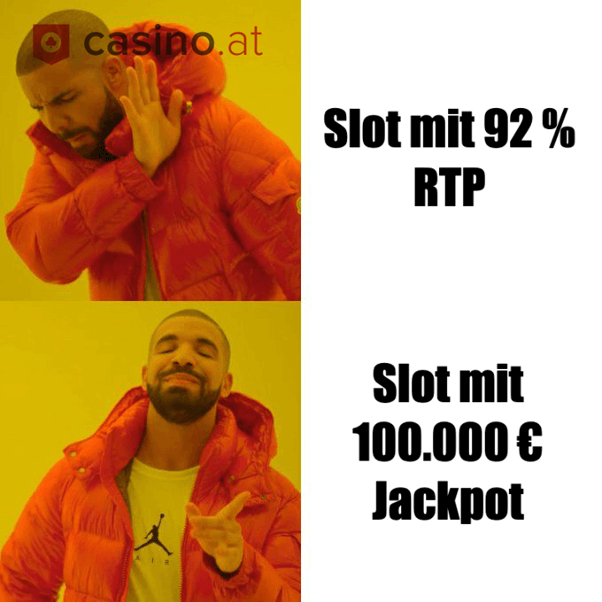 Faible RTP vs Jackpot élevé - Drake Meme